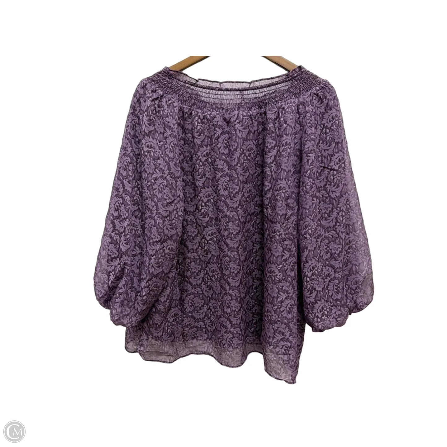 Top 3/4 Sleeve By Cato In Purple, Size: Xl