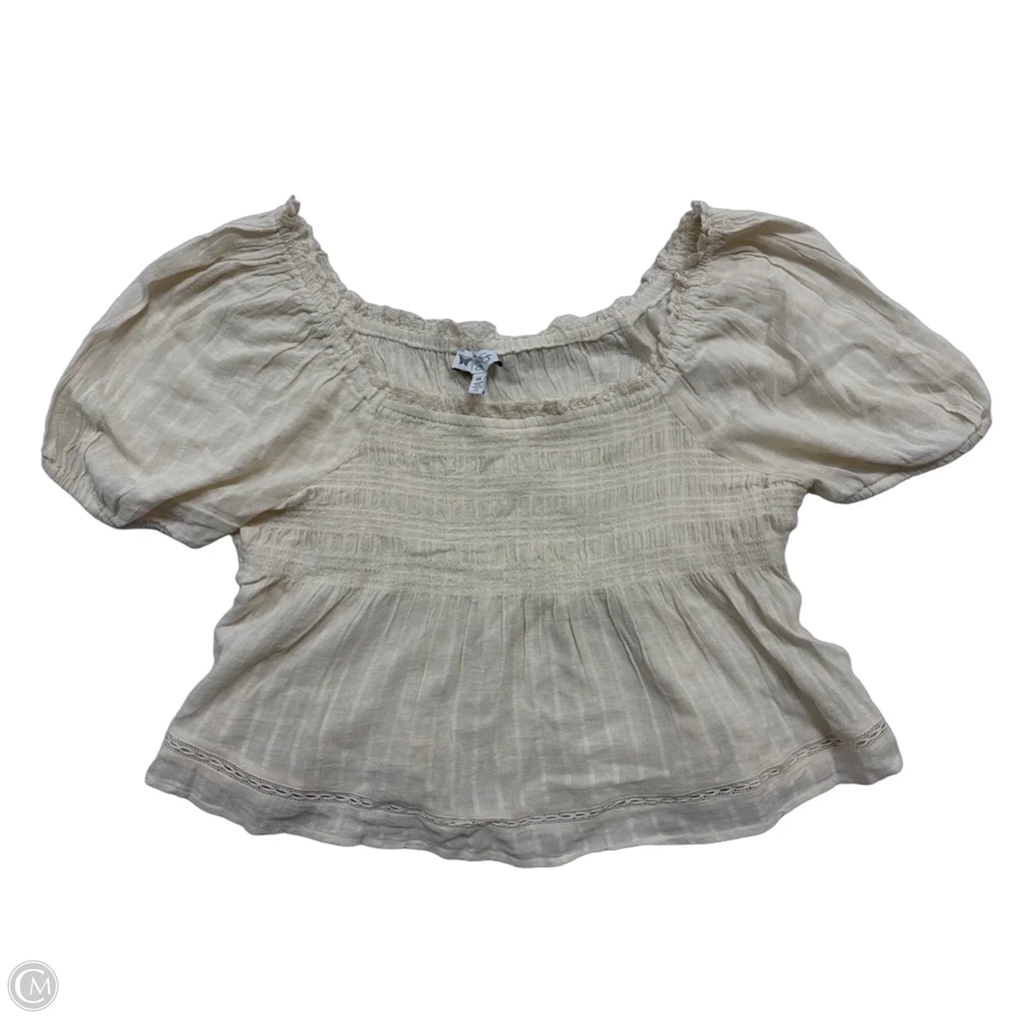 Top Short Sleeve By Jessica Simpson In Tan, Size: Xl