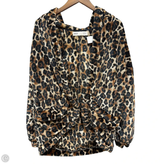 Sweater Cardigan By Bke In Animal Print, Size: Xs