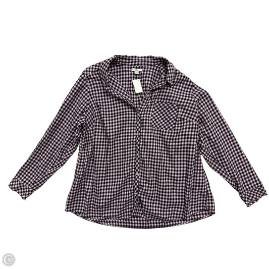 Top Long Sleeve By Croft And Barrow In Checkered Pattern, Size: 2x