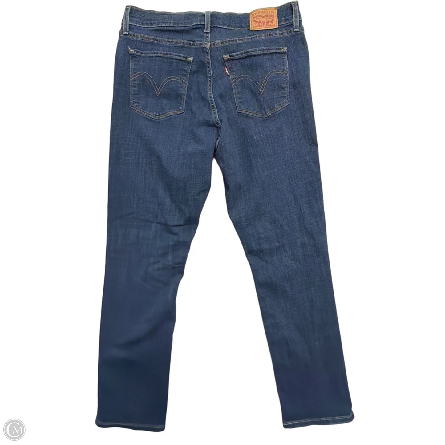 Jeans Straight By Levis In Blue Denim, Size: 12