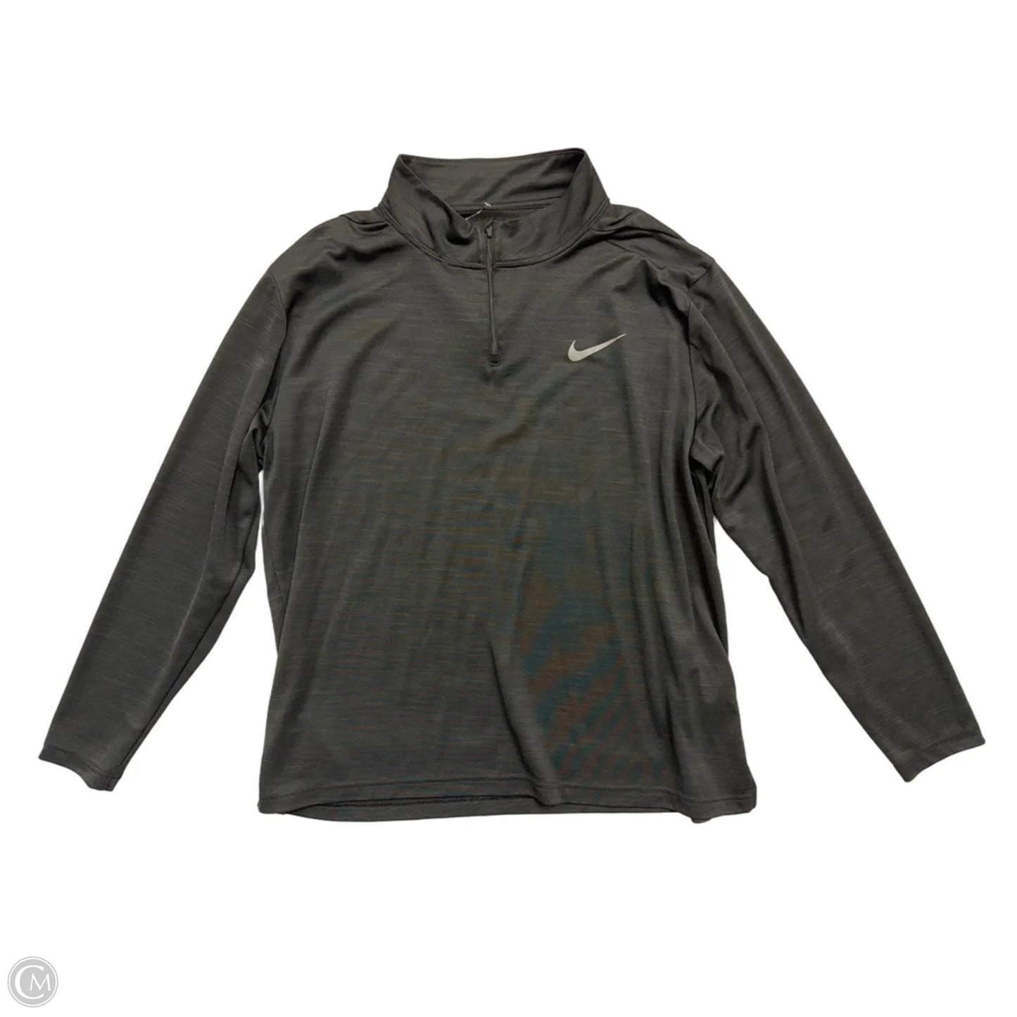 Athletic Top Long Sleeve Collar By Nike Apparel In Black, Size: 1x