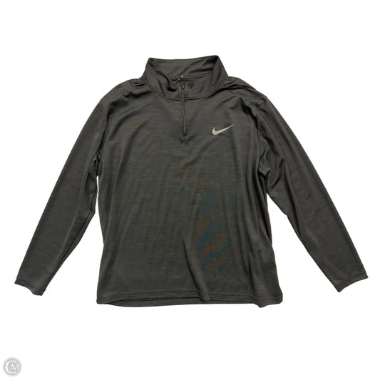 Athletic Top Long Sleeve Collar By Nike Apparel In Black, Size: 1x