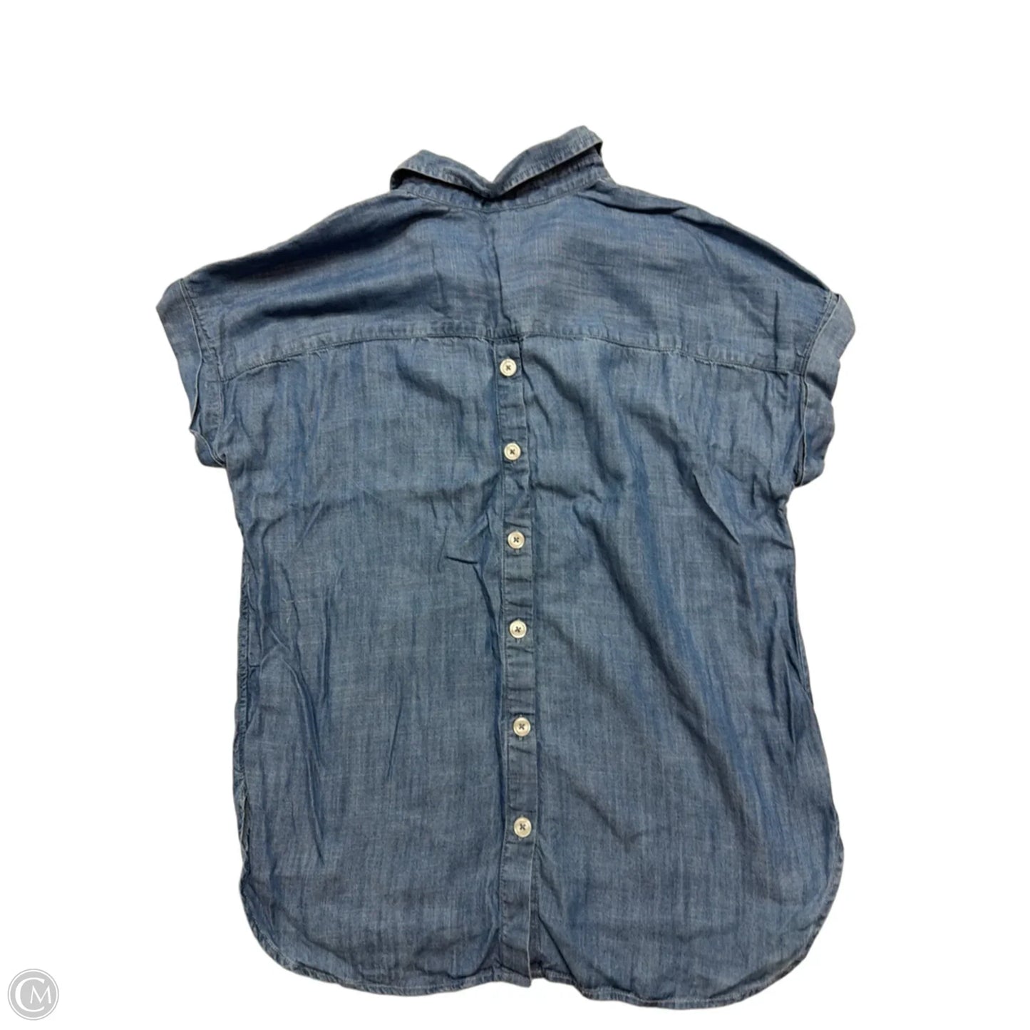 Top Short Sleeve By Talbots In Blue Denim, Size: L