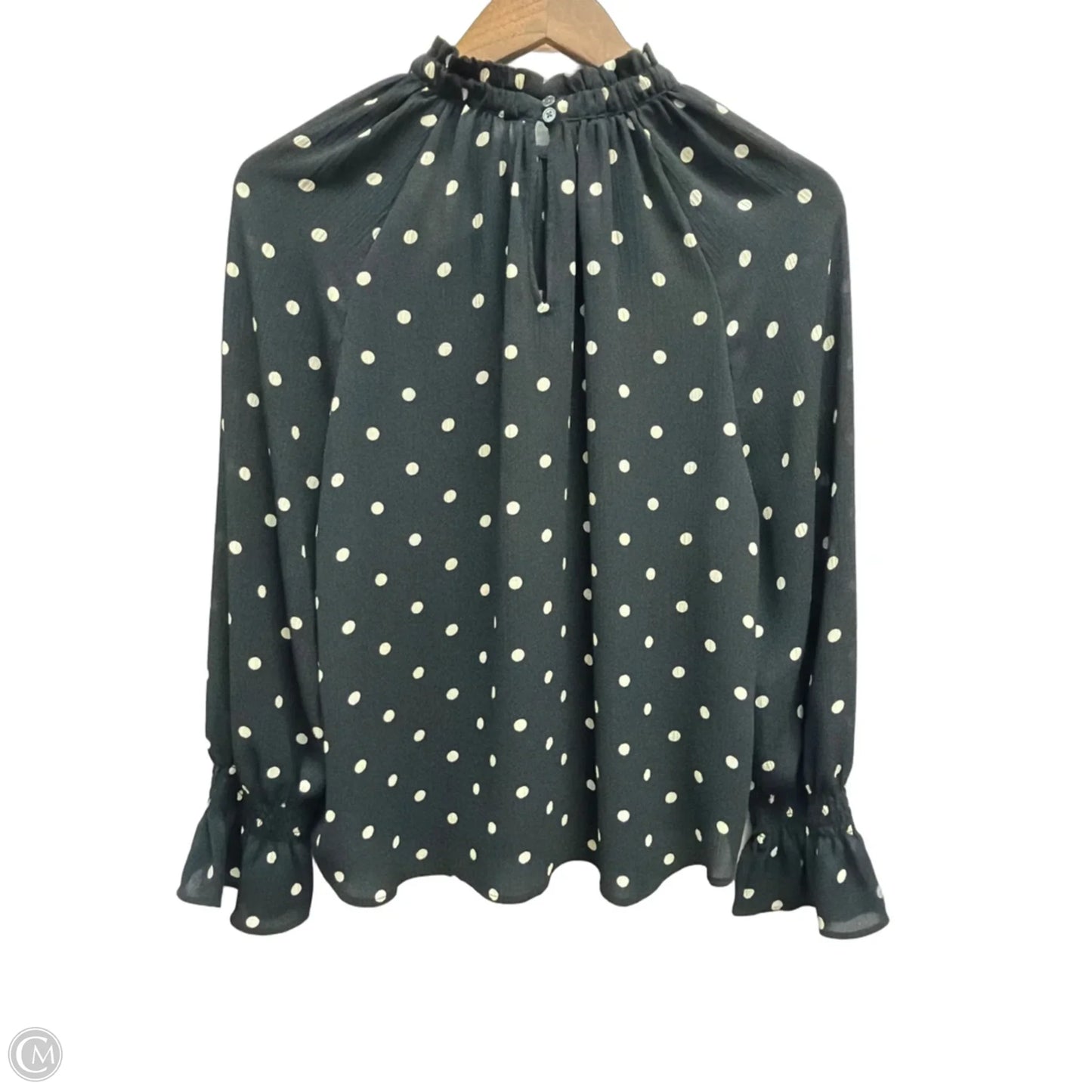 Top Long Sleeve By Loft In Polkadot Pattern, Size: Lp