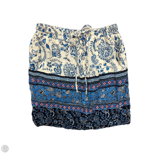 Skirt Mini & Short By Loft In Blue & White, Size: Sp