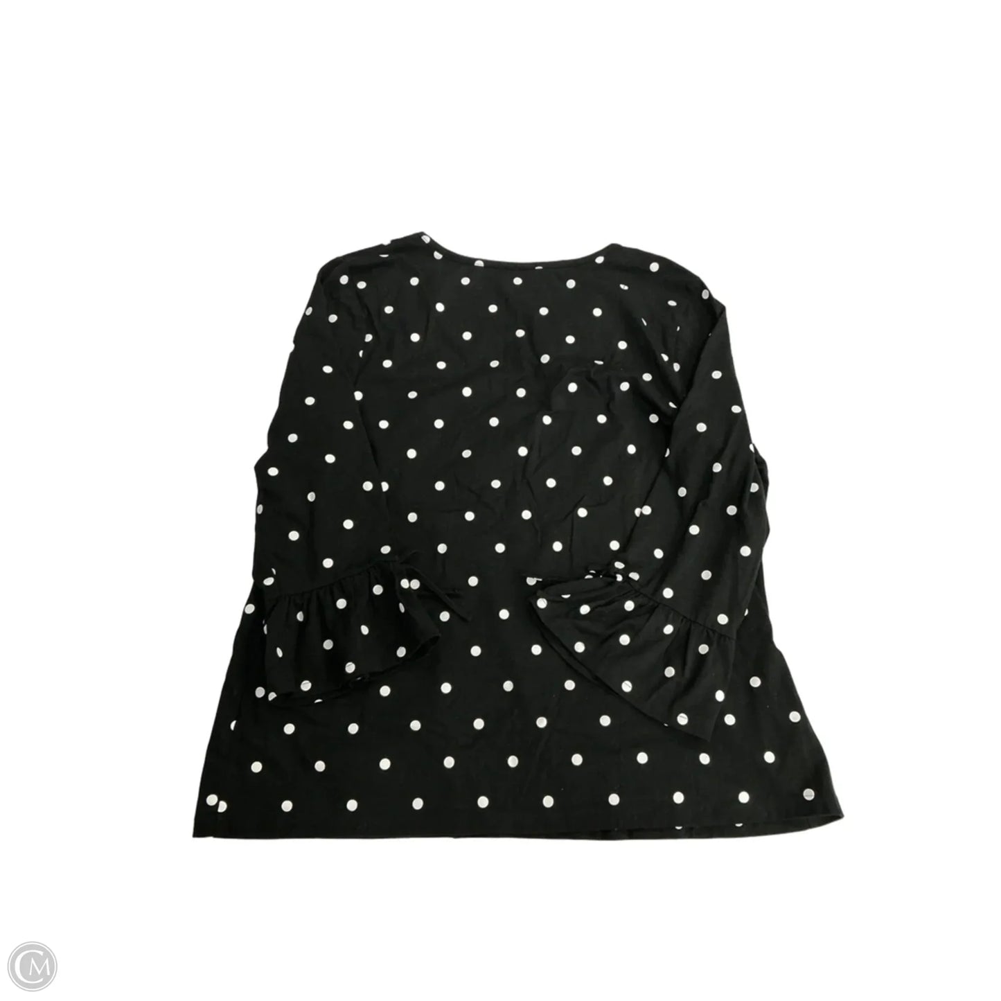 Top 3/4 Sleeve By D&co. In Polkadot Pattern, Size: Xl