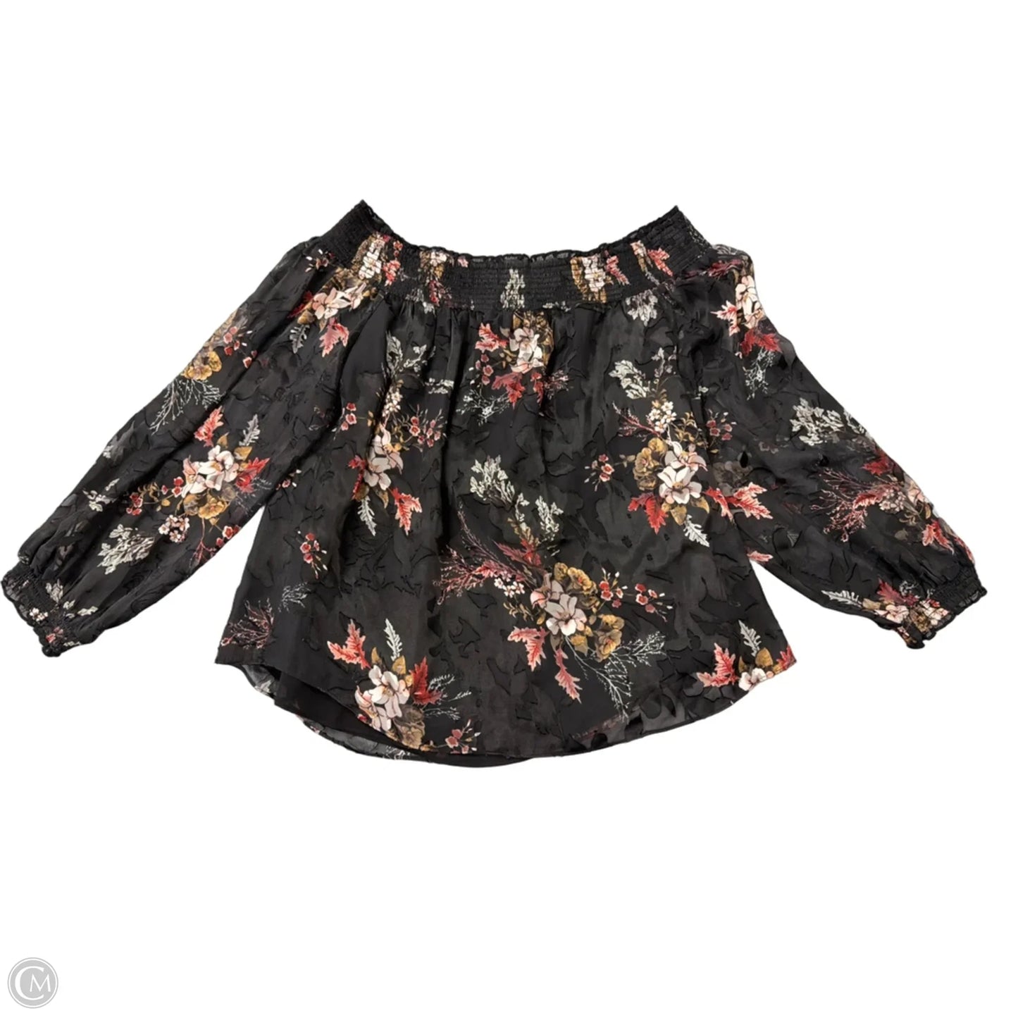 Top Long Sleeve By White House Black Market In Floral Print, Size: Xl