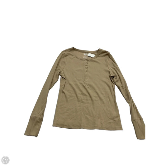 Top Long Sleeve By So In Tan, Size: 1x
