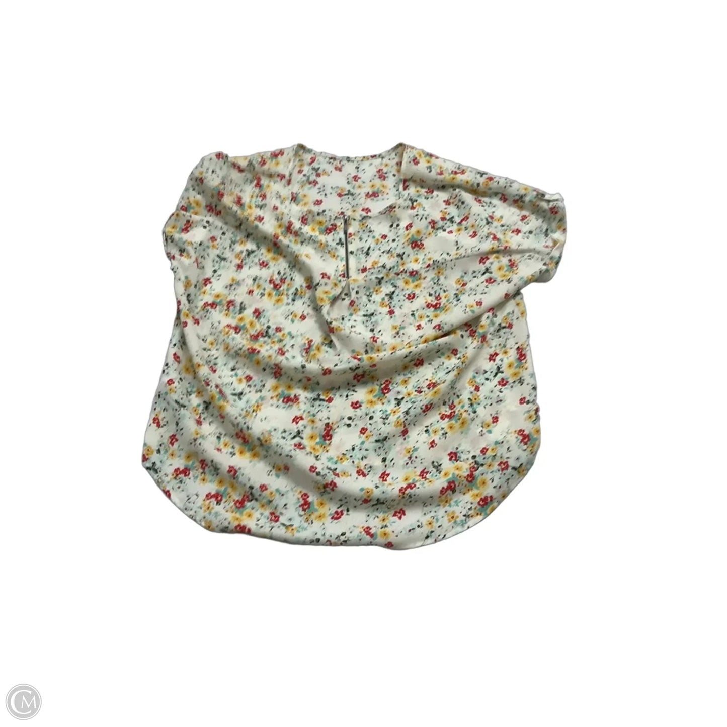 Top Short Sleeve By Maurices In Floral Print, Size: L