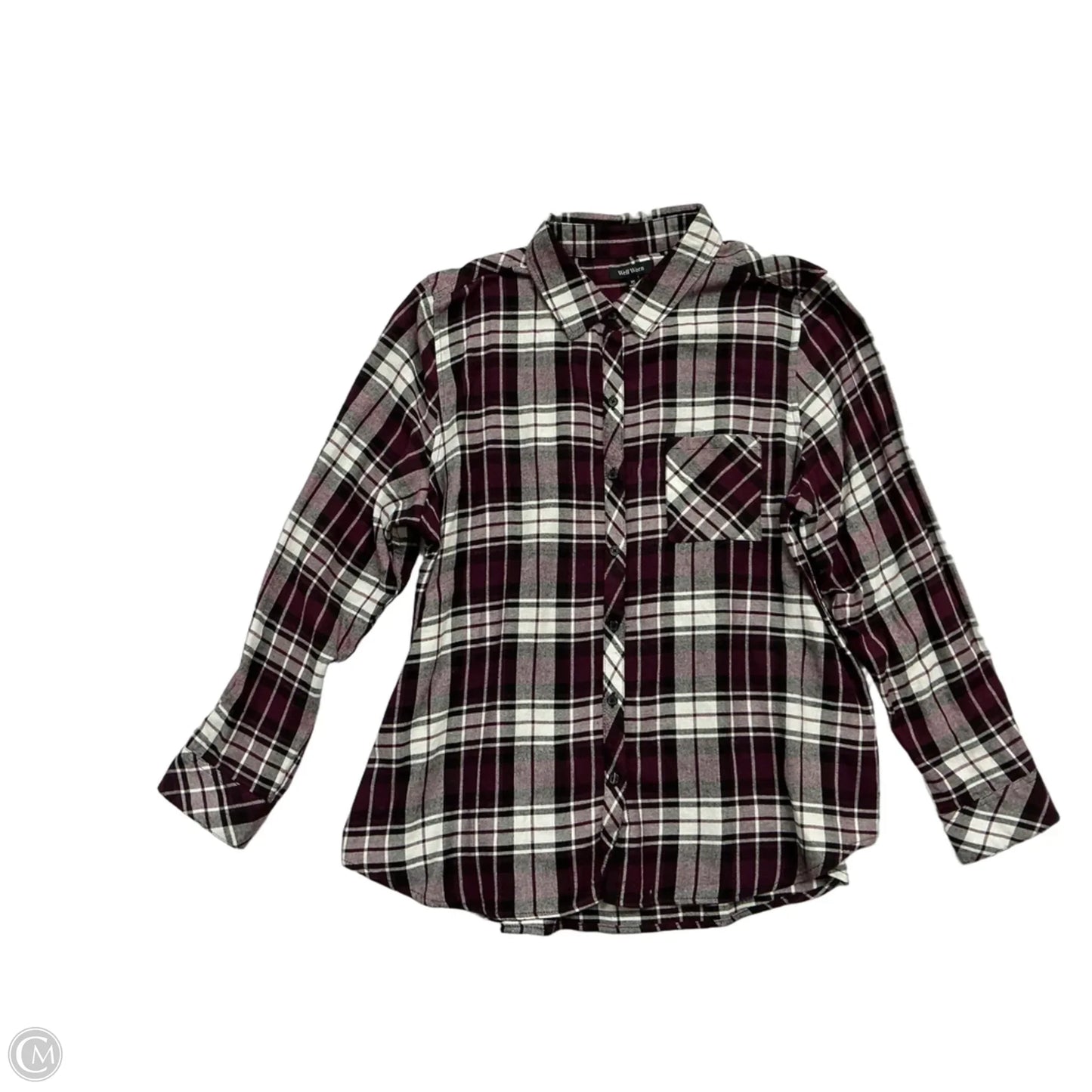 Top Long Sleeve By Well Worn In Plaid Pattern, Size: Xl