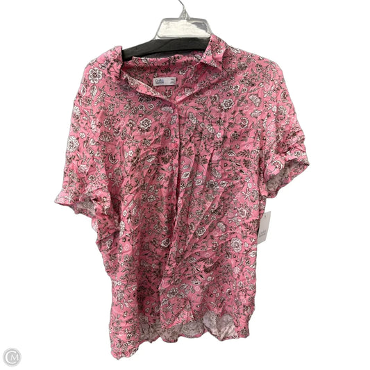 Top Short Sleeve By Croft And Barrow In Pink, Size: 1x
