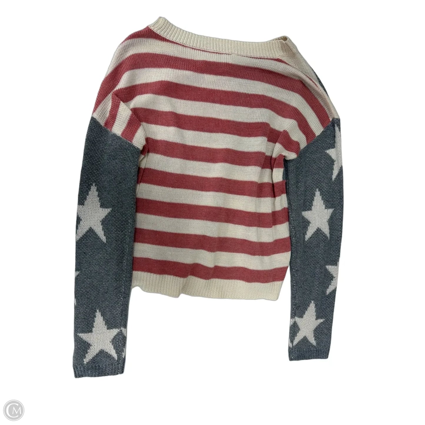Sweater By Clothes Mentor In Blue Red & White, Size: S
