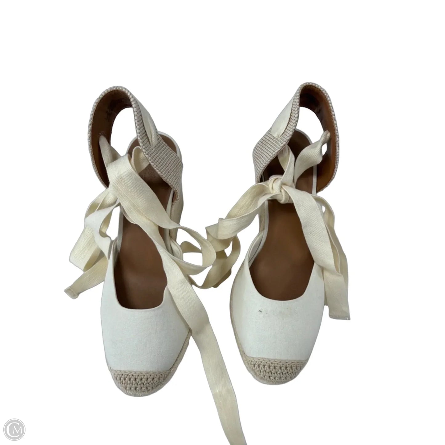 Shoes Heels Wedge By Universal Thread In Cream, Size: 7