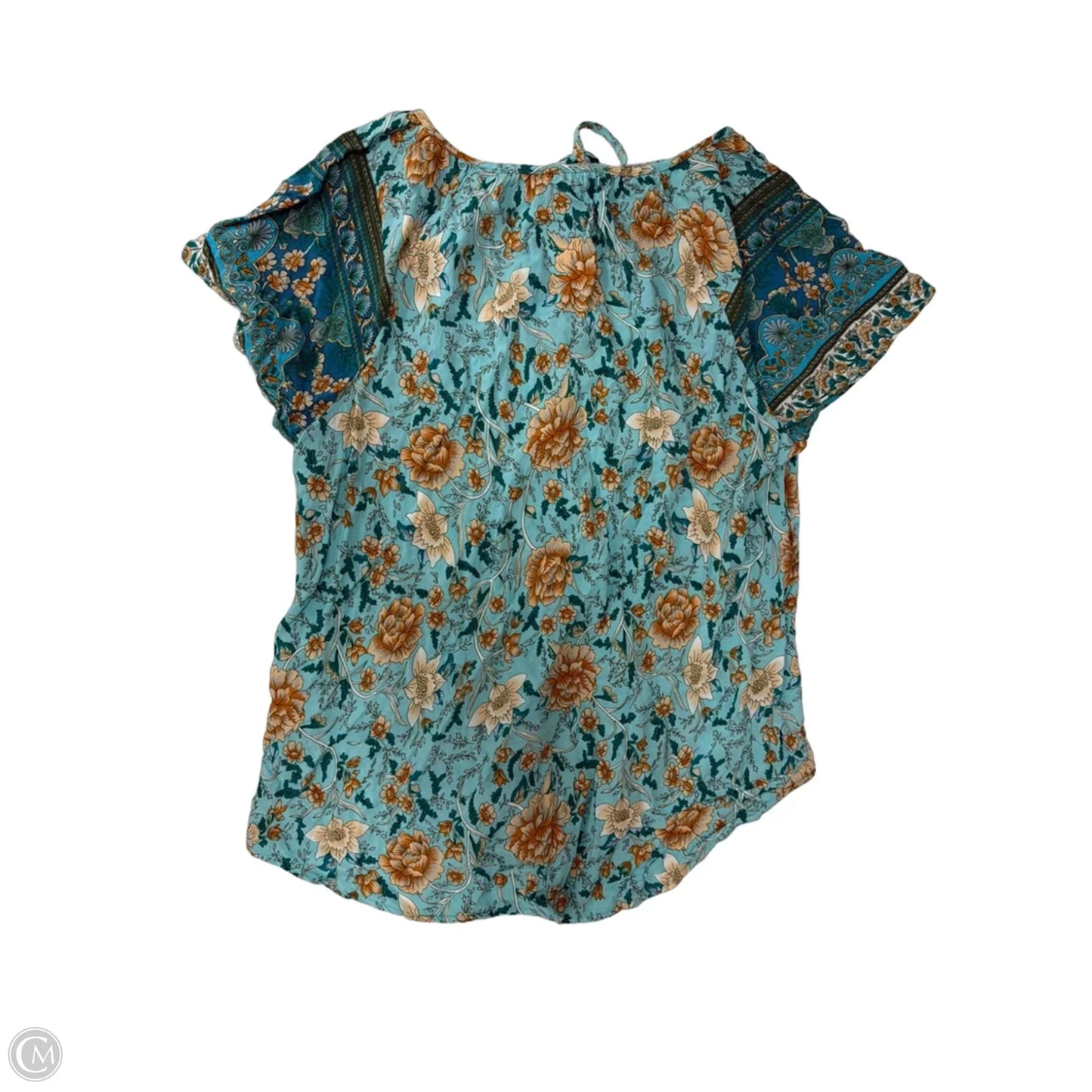 Top Short Sleeve By Shein In Floral Print, Size: Xl