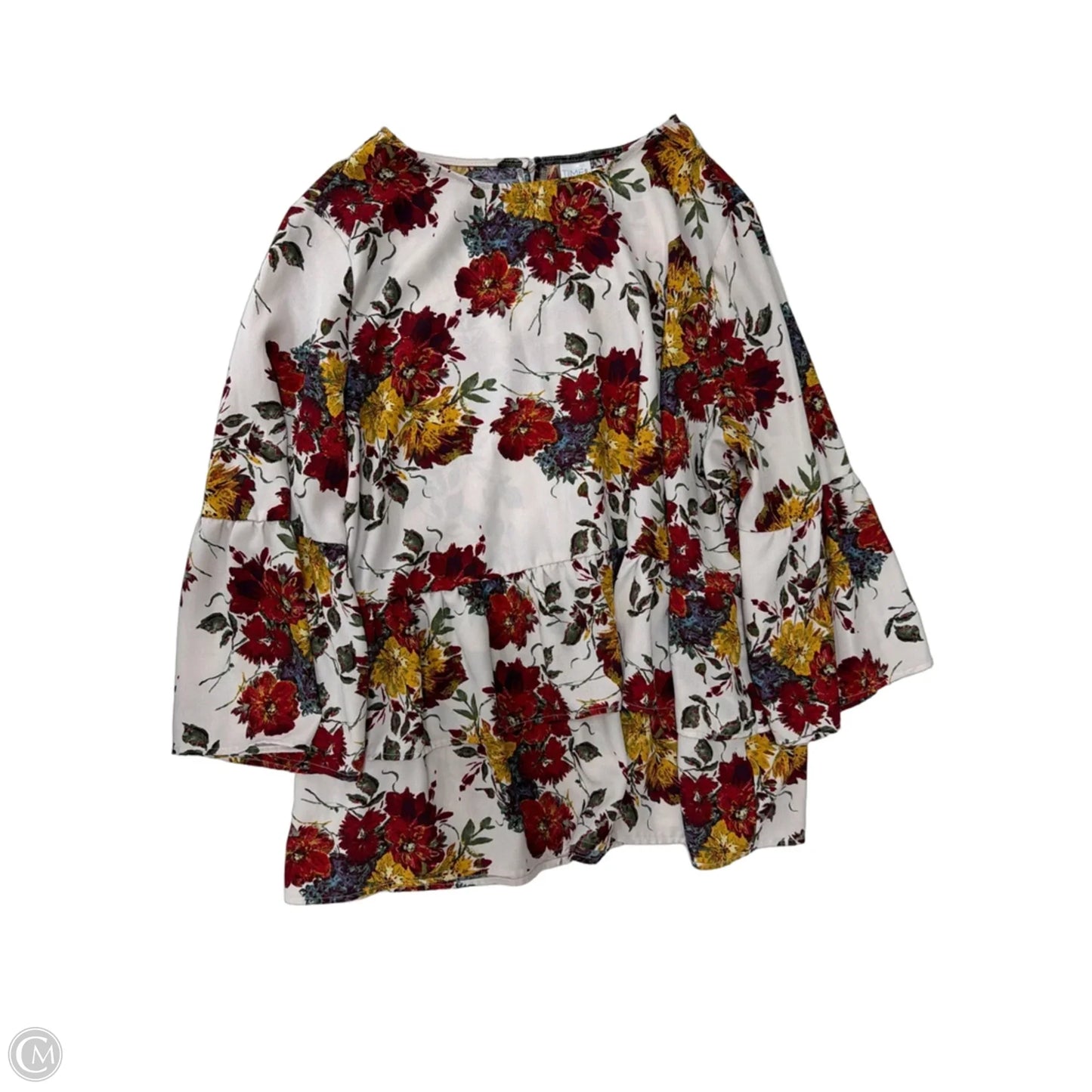 Top Short Sleeve By Time And Tru In Floral Print, Size: Xl
