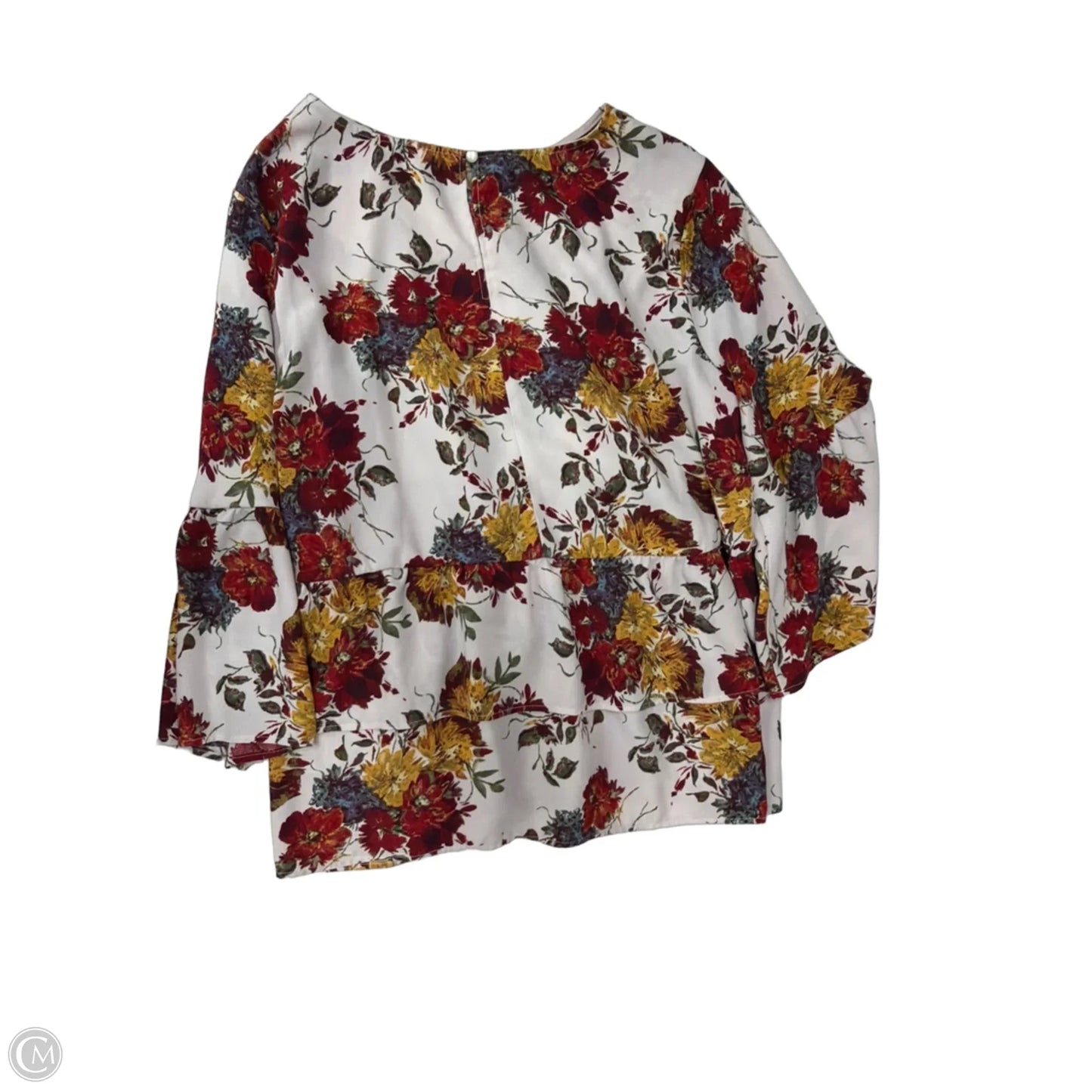 Top Short Sleeve By Time And Tru In Floral Print, Size: Xl