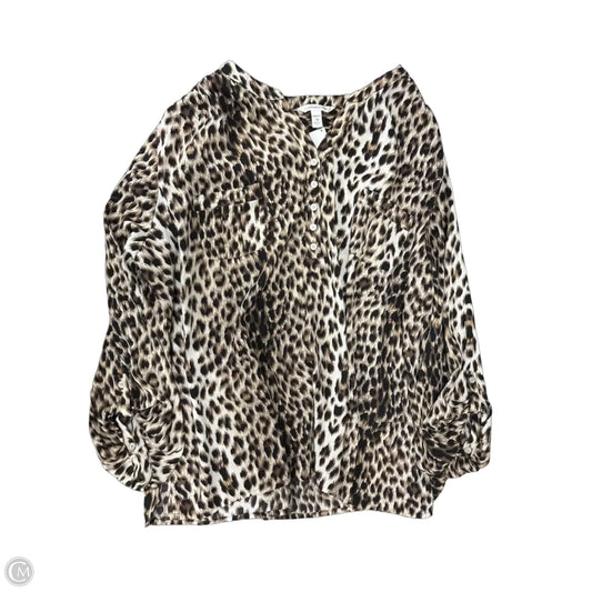 Top Long Sleeve By Croft And Barrow In Animal Print, Size: 3x