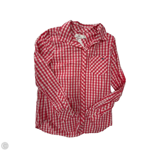 Top Long Sleeve By Vineyard Vines In Checkered Pattern, Size: Xs