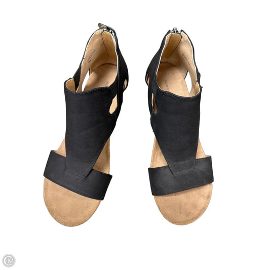 Sandals Heels Wedge By Adrienne Vittadini In Black, Size: 7