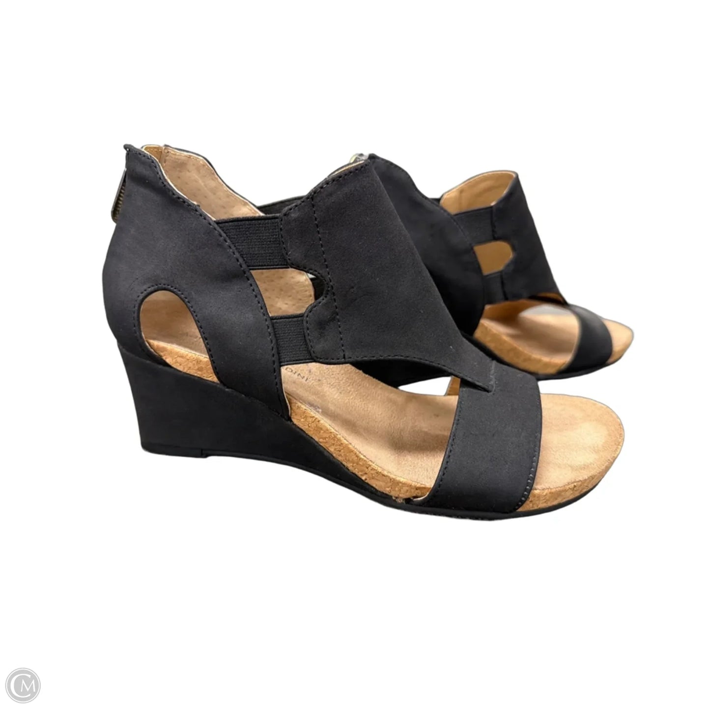 Sandals Heels Wedge By Adrienne Vittadini In Black, Size: 7