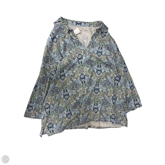 Top 3/4 Sleeve By Talbots In Floral Print, Size: 2x