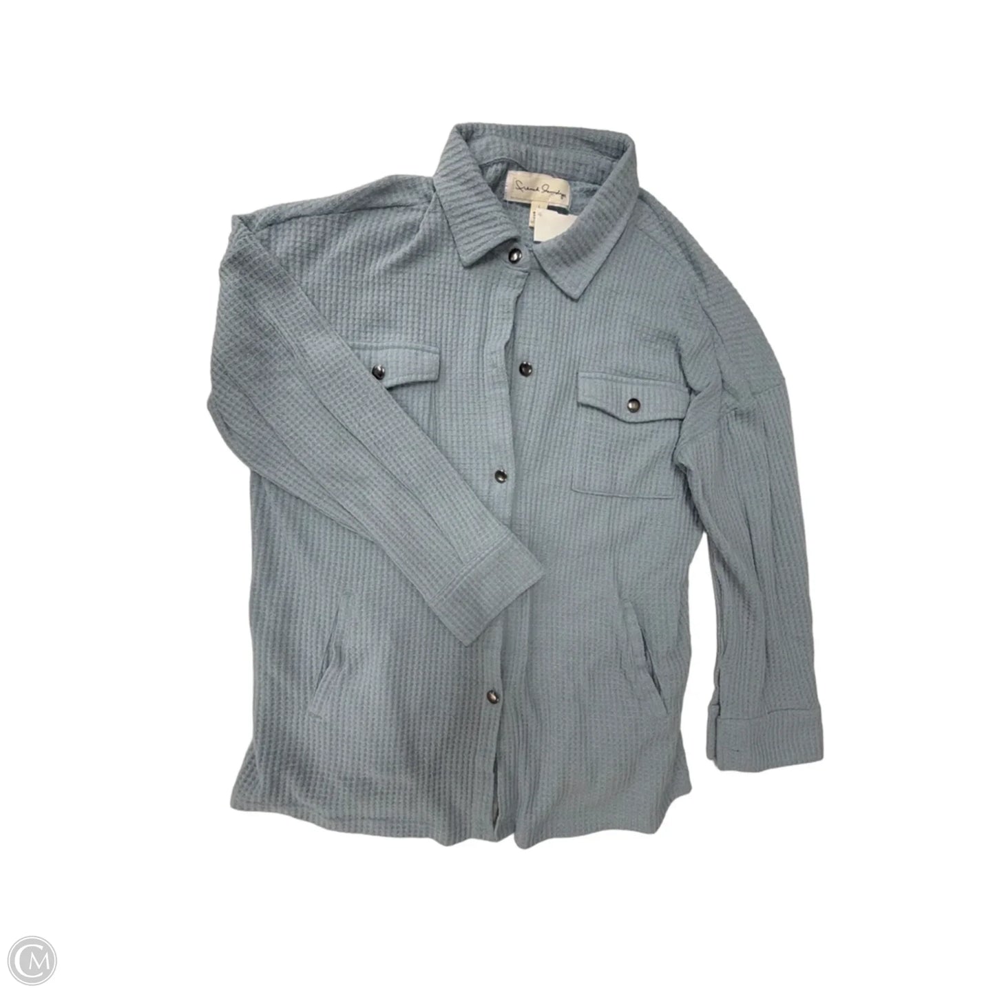 Jacket Shirt By French Laundry In Blue, Size: L