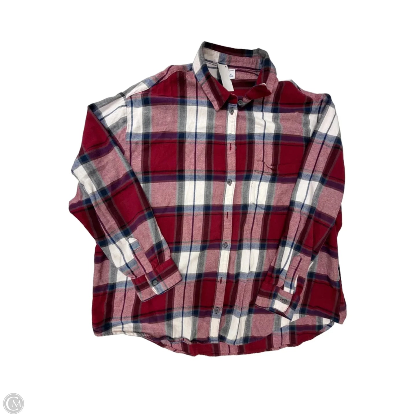 Top Long Sleeve By Old Navy In Plaid Pattern, Size: Xl