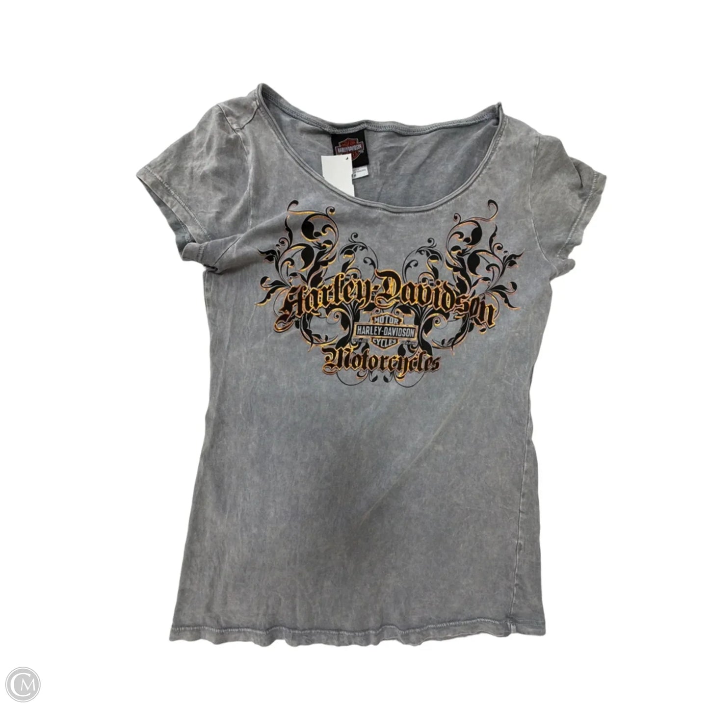 Top Short Sleeve By Harley Davidson In Grey, Size: M