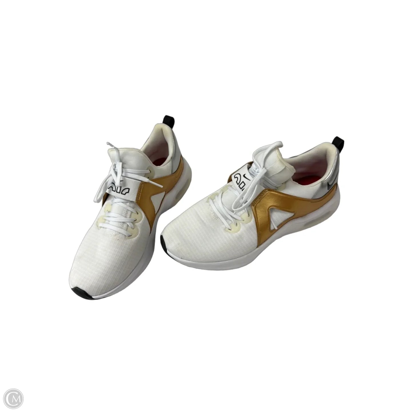 Shoes Sneakers By Nike In Gold & White, Size: 9.5