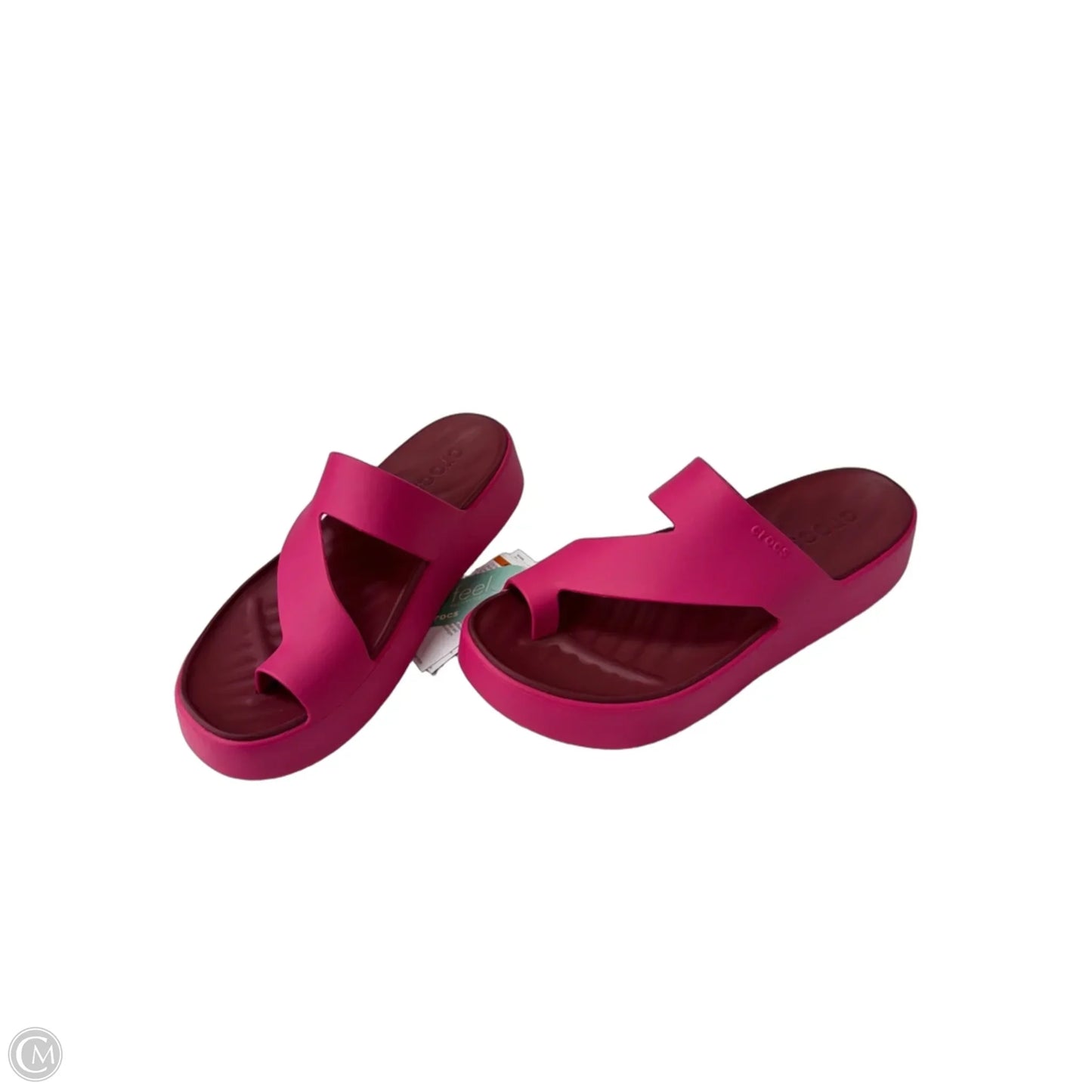 Sandals Heels Platform By Crocs In Pink, Size: 10