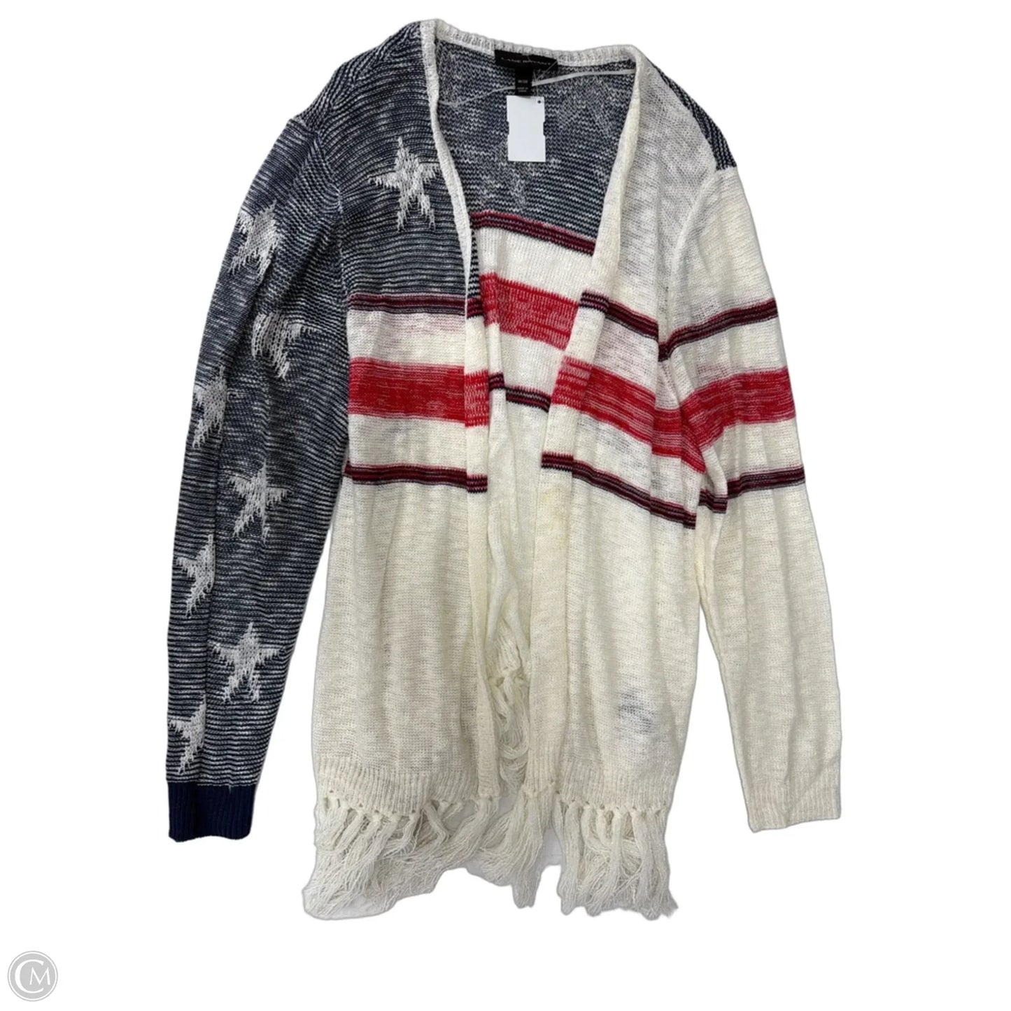 Cardigan By Lane Bryant In Blue Red & White, Size: 1x