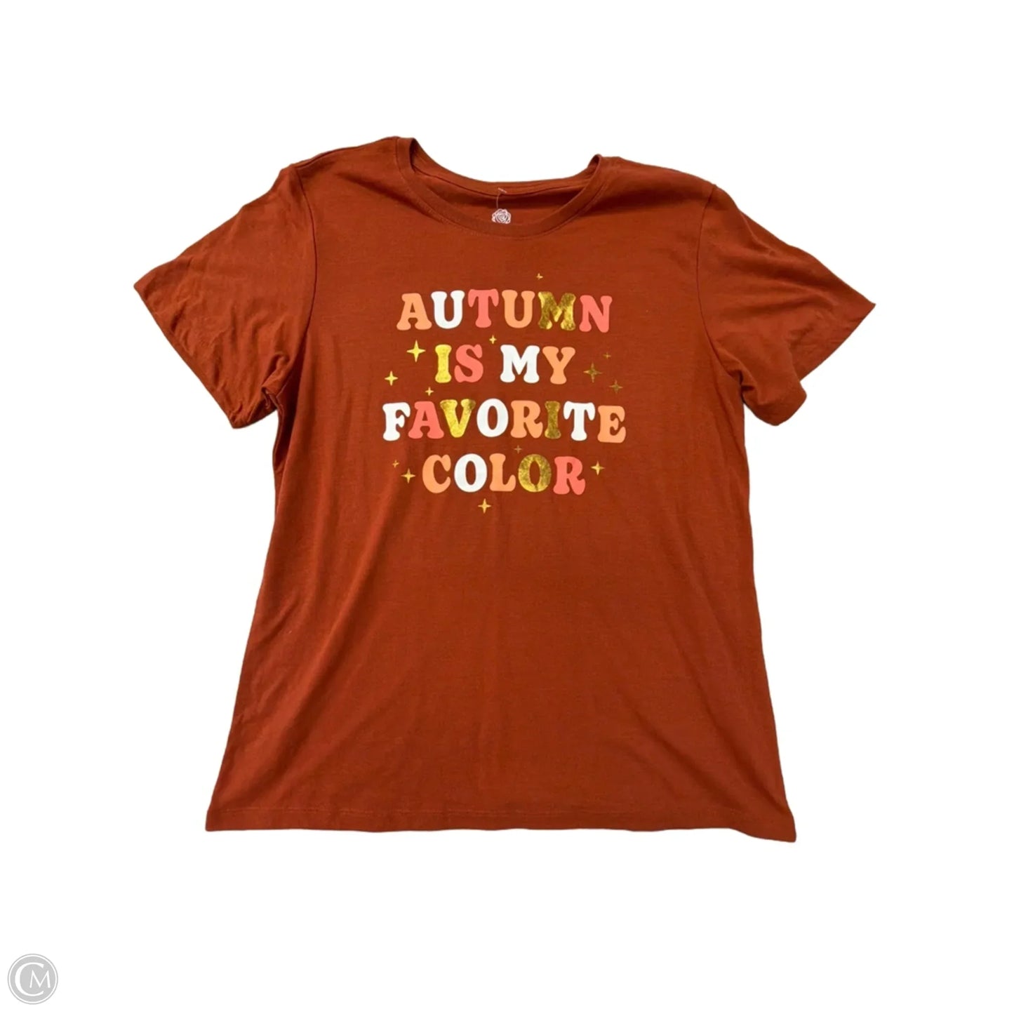 Top Short Sleeve By PositiviTees In Orange, Size: Xl