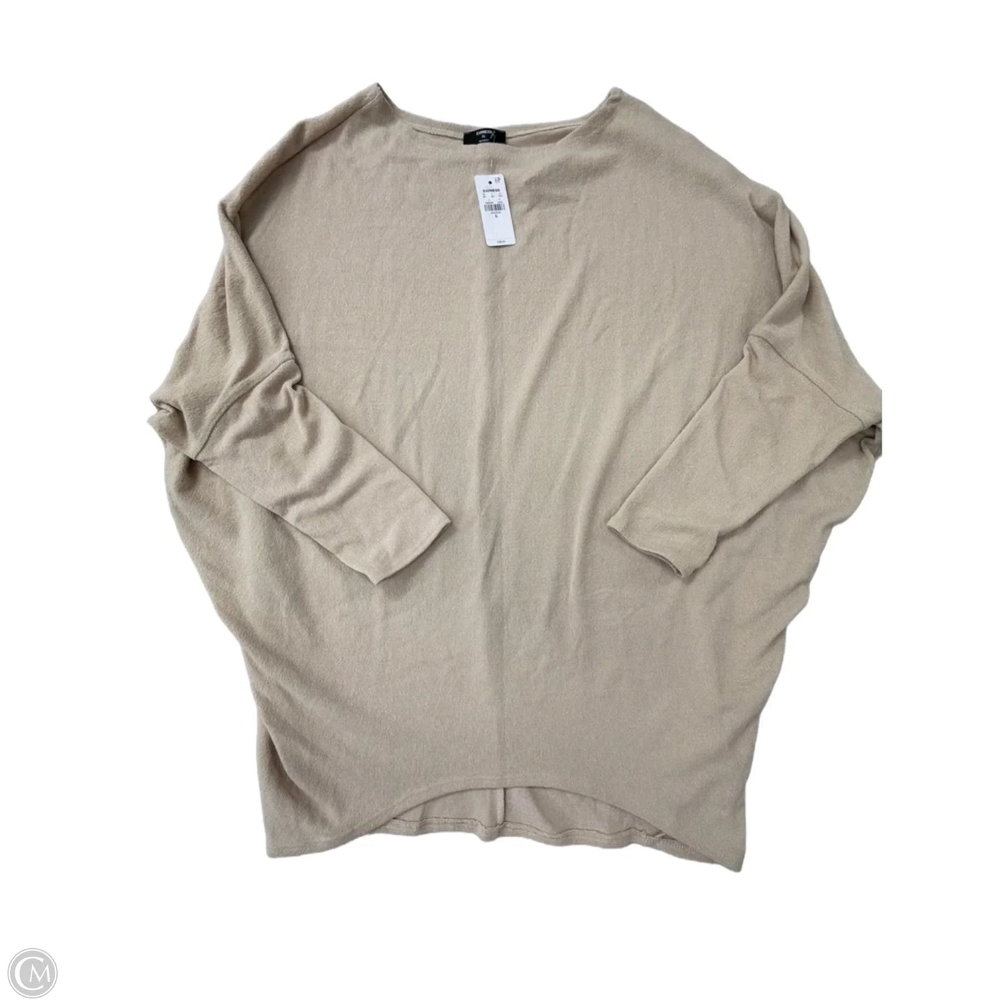 Top Long Sleeve By Express In Tan, Size: Xl