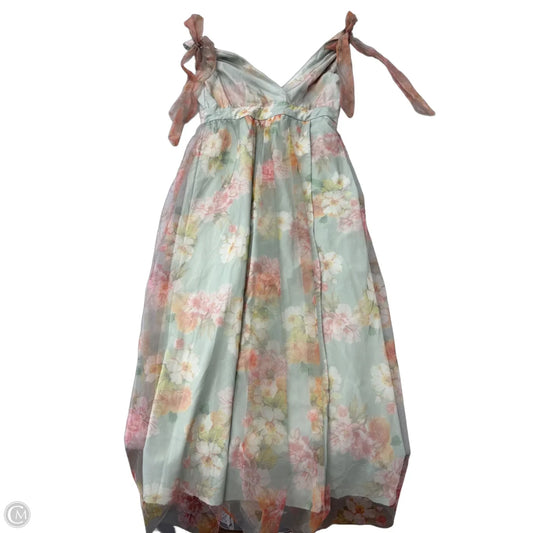 Dress Casual Midi By Maggy London In Floral Print, Size: M