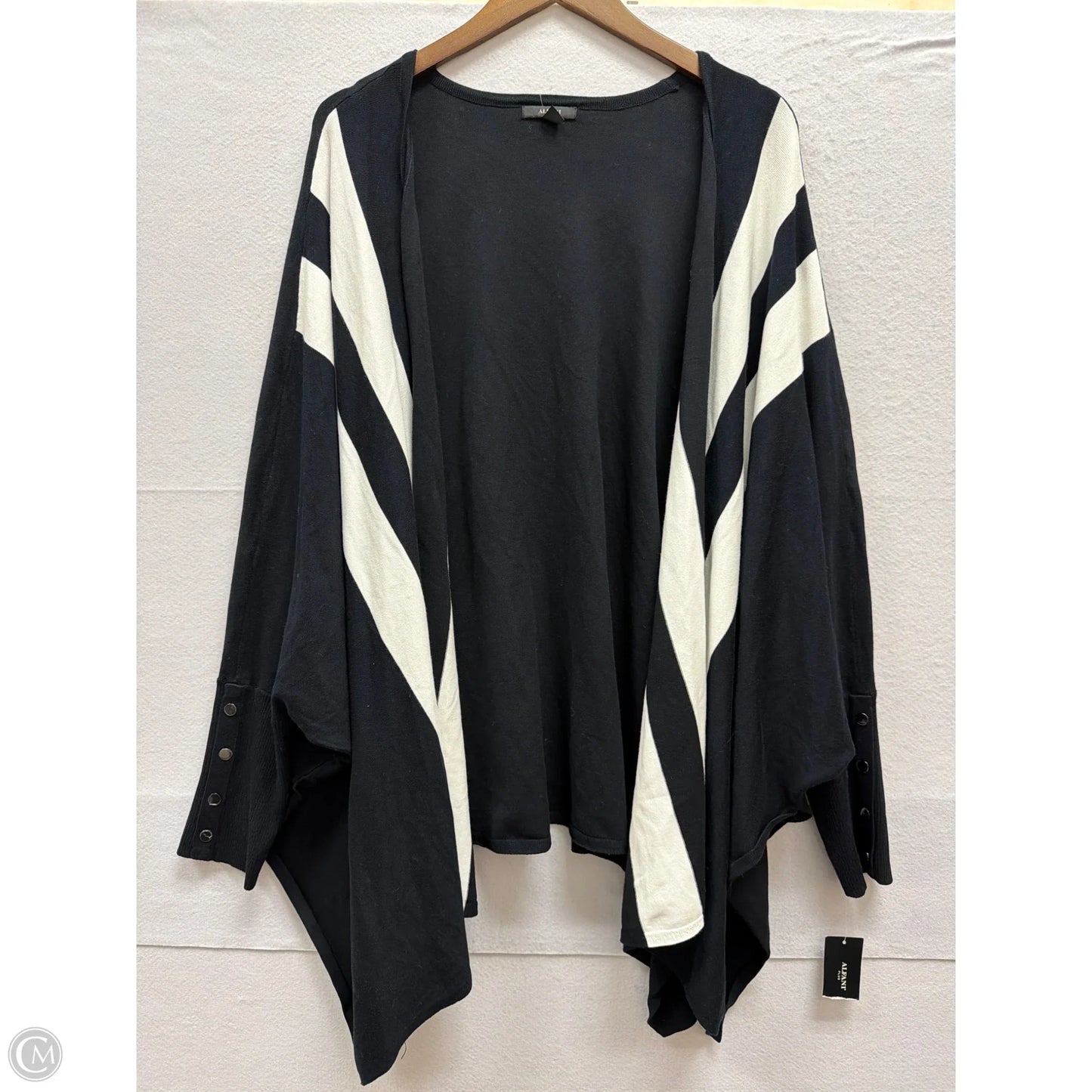 Cardigan By Alfani In Black & White, Size: 3x