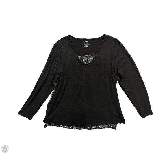 Top Long Sleeve By Evri In Black, Size: 1x