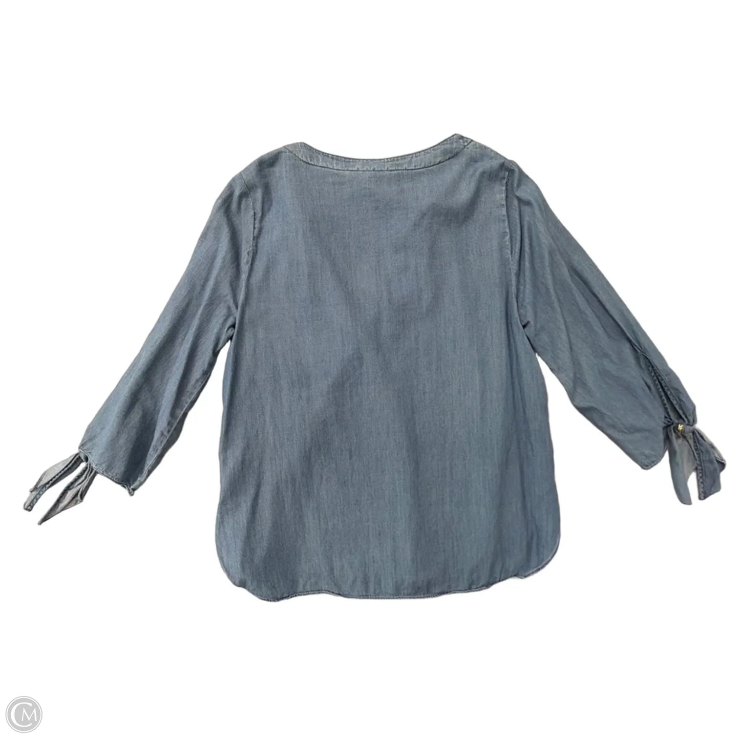 Top 3/4 Sleeve By Michael By Michael Kors In Blue Denim, Size: M