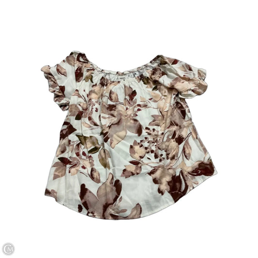 Top Sleeveless By Knox Rose In Floral Print, Size: L