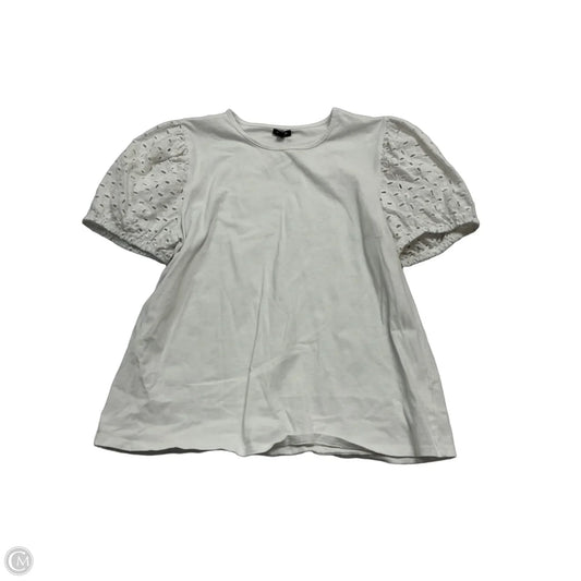 Top Short Sleeve By Express In White, Size: L