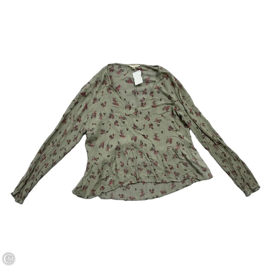 Top Long Sleeve By Sim & Sam In Floral Print, Size: L