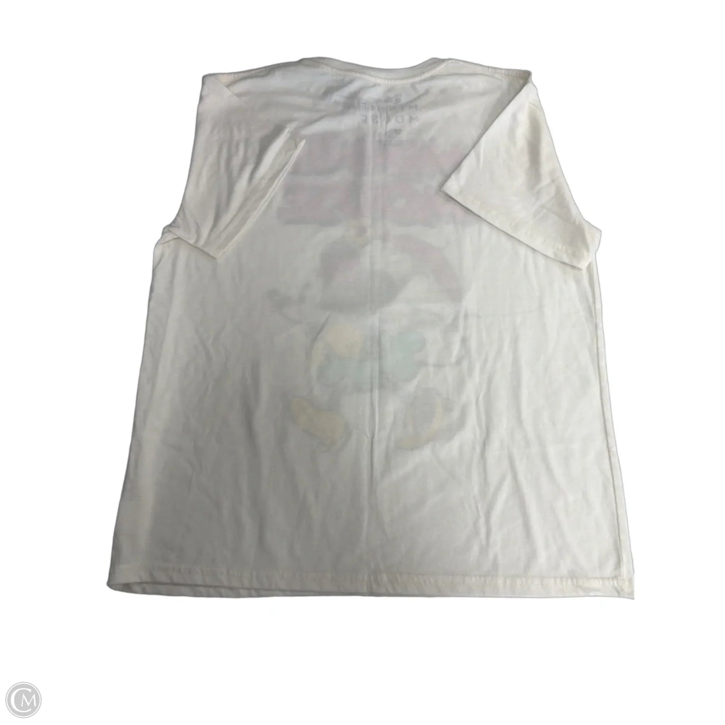 Top Short Sleeve By Disney In Cream, Size: 1x