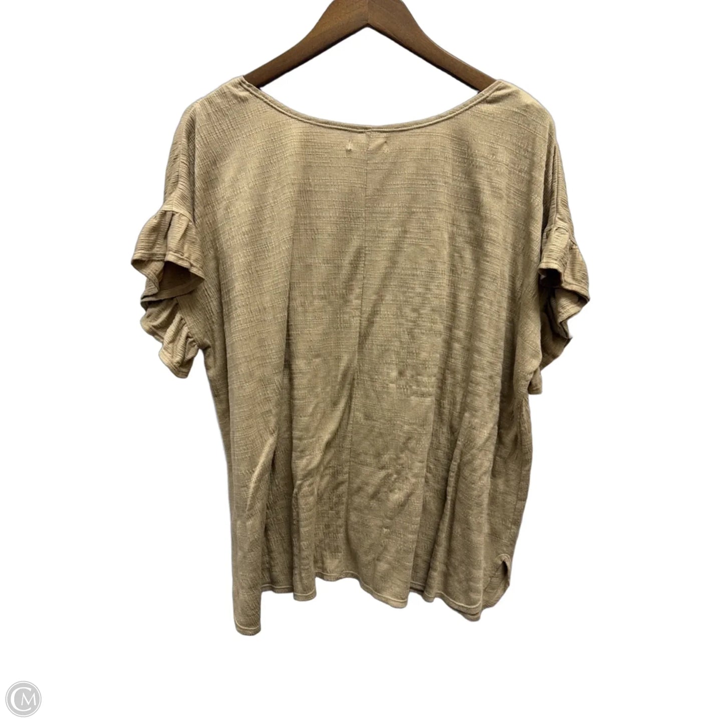 Top Short Sleeve By Max Studio In Tan, Size: 2x