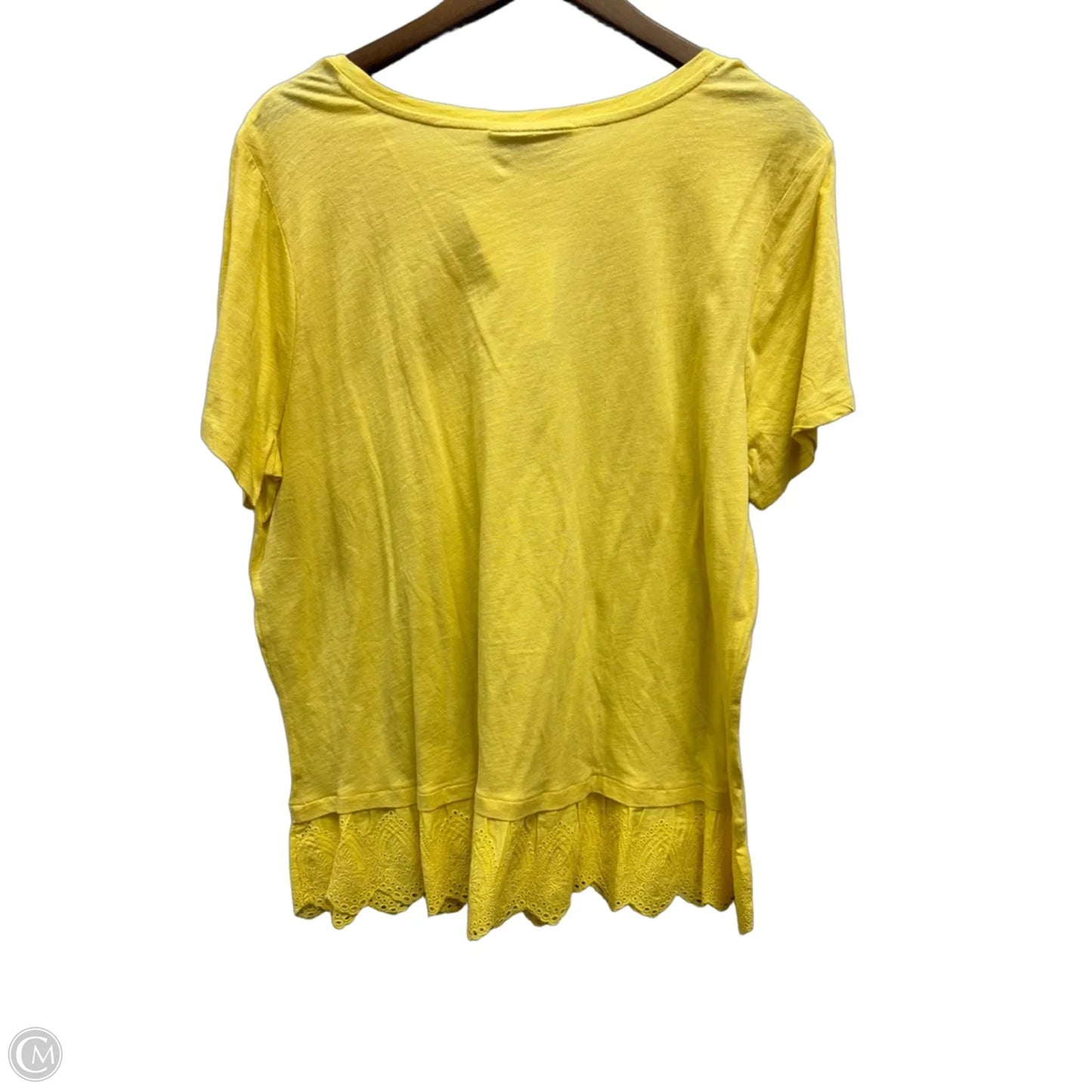 Top Short Sleeve By Loft In Yellow, Size: Xl