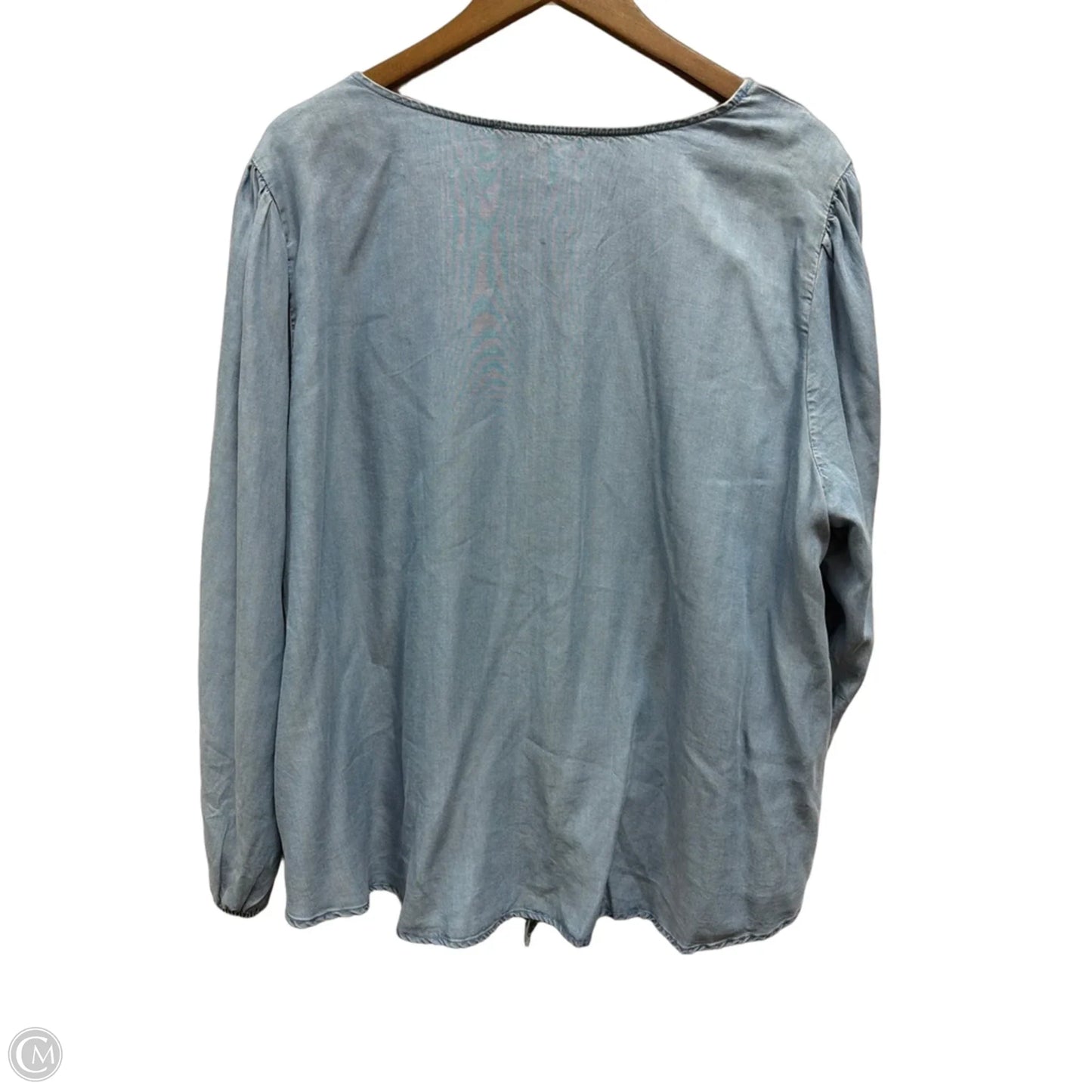 Top Long Sleeve By Loft In Blue, Size: 1x
