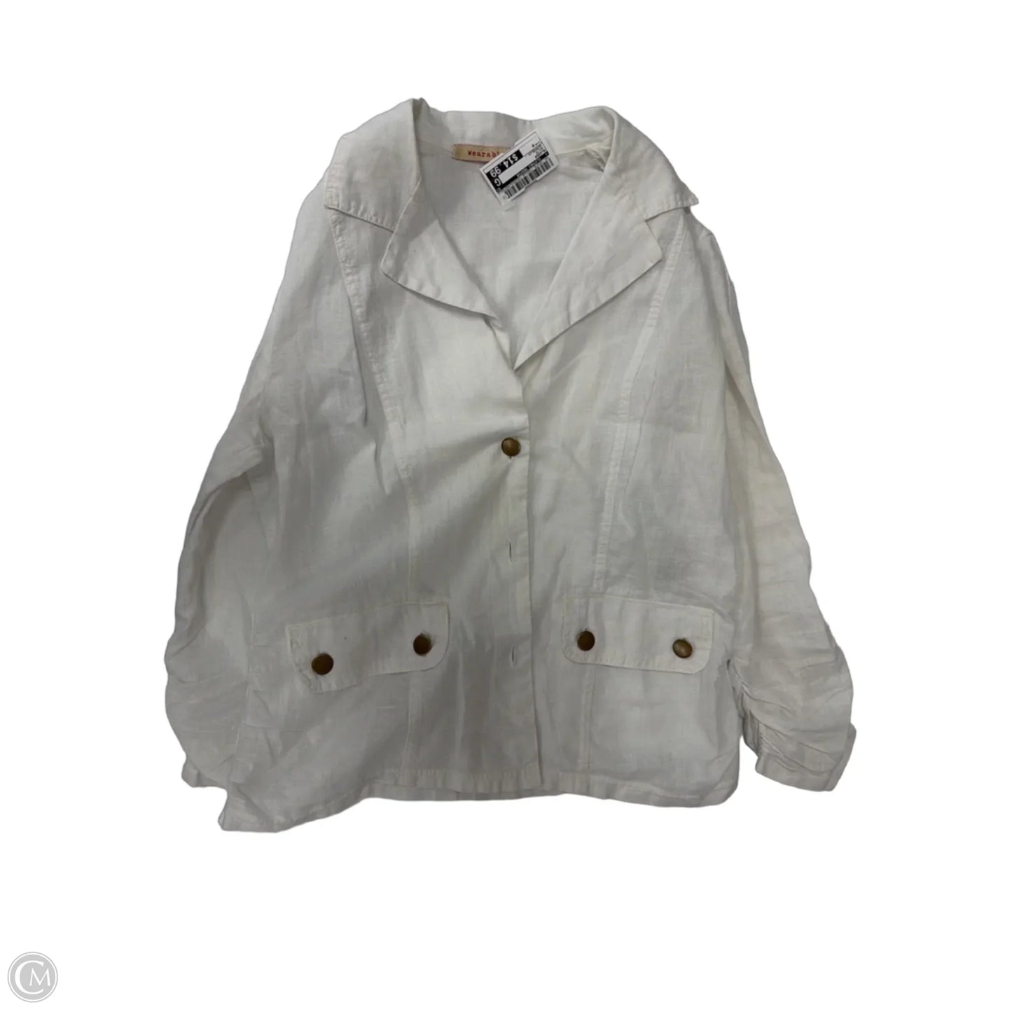 Blazer By Clothes Mentor In White, Size: M