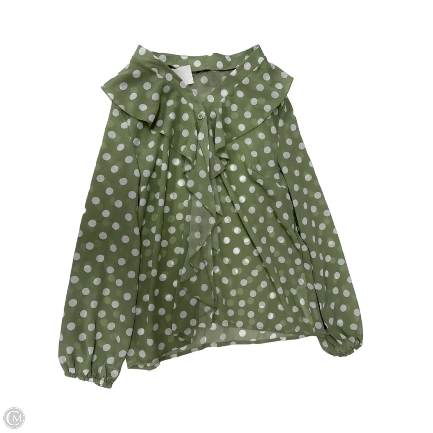 Top Long Sleeve By Clothes Mentor In Polkadot Pattern, Size: M