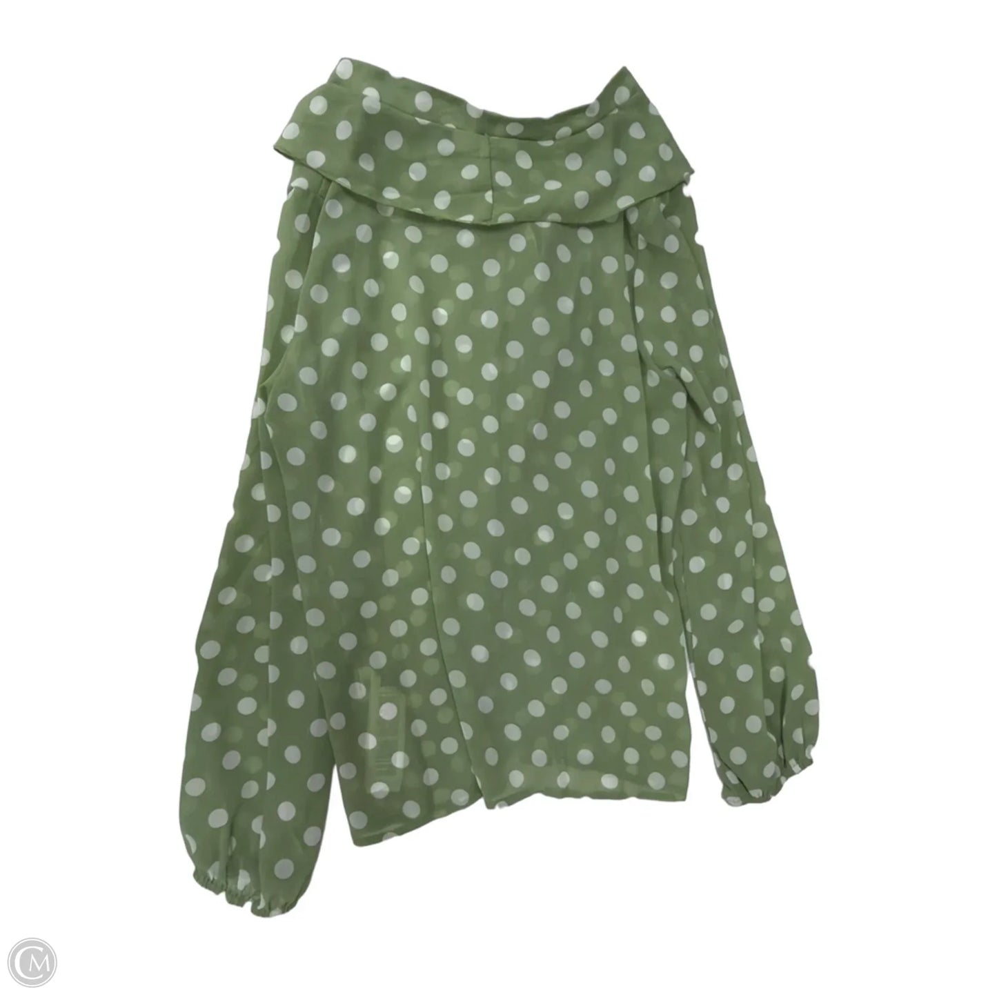 Top Long Sleeve By Clothes Mentor In Polkadot Pattern, Size: M