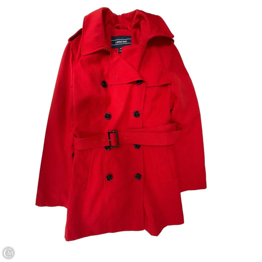 Coat Trench Coat By Lands End In Red, Size: S
