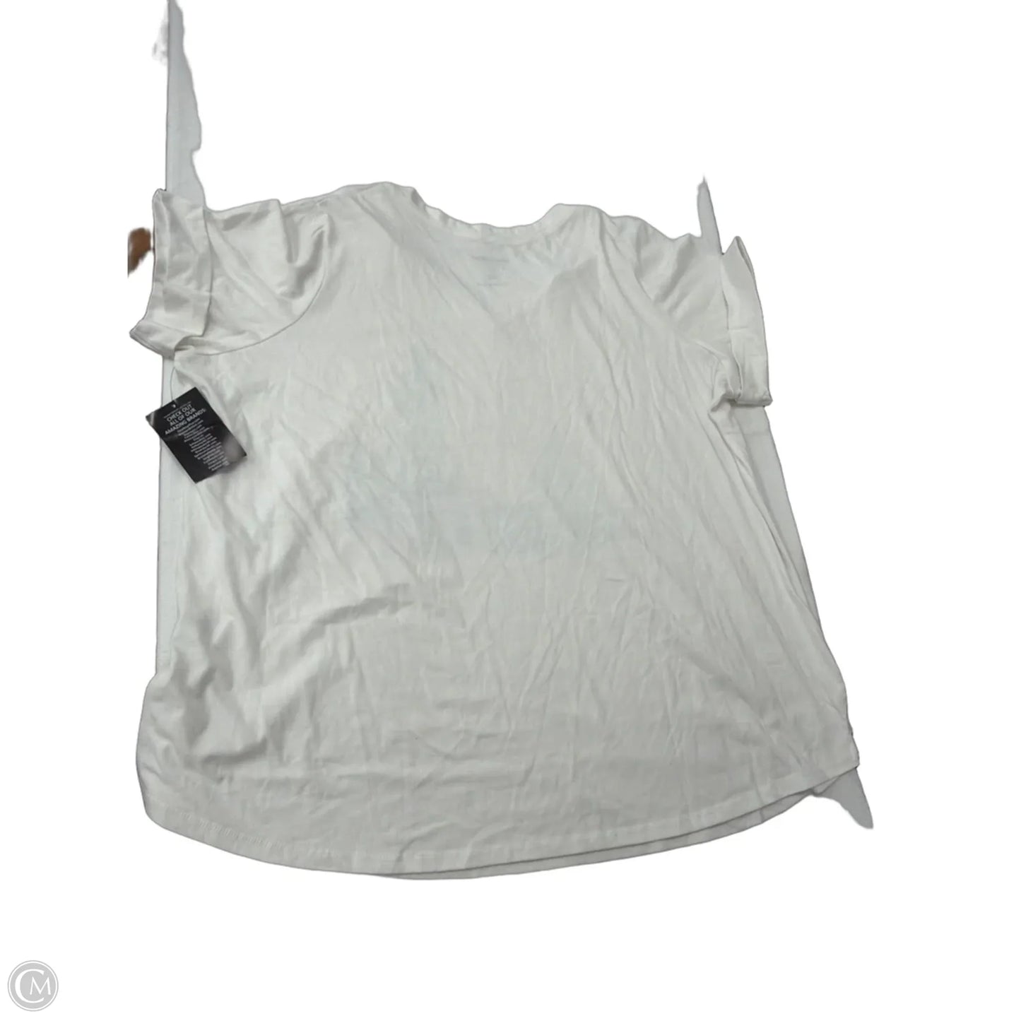 Top Short Sleeve By Woman Within In White, Size: 3x